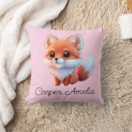 Cute baby fox Skogsskogarna, vänner Kudde