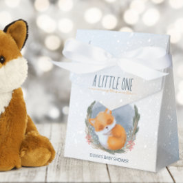 Cute Baby Fox Snowly Winter Baby Shower Presentaskar