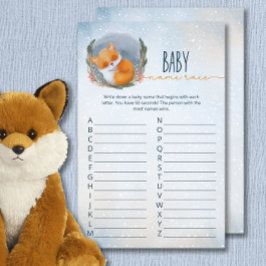 Cute Baby Fox Snowly Winter Baby Shower-spel
