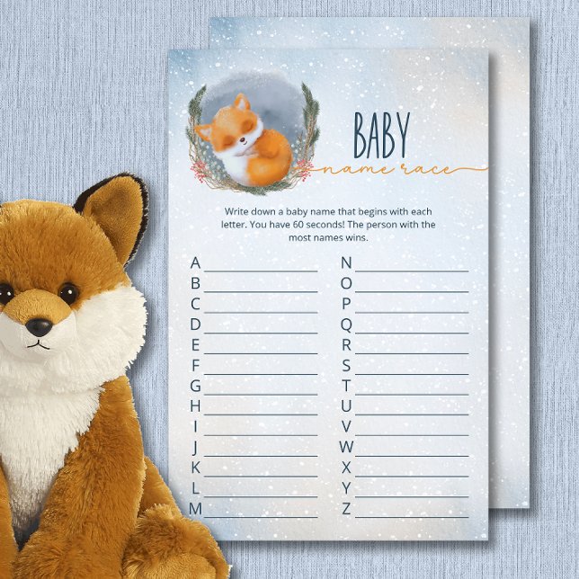 Cute Baby Fox Snowly Winter Baby Shower-spel (Skapare uppladdad)