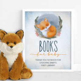 Cute Baby Fox Snowly Winter bokar för baby Poster