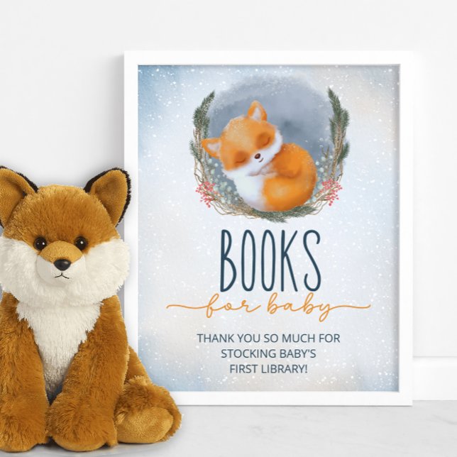 Cute Baby Fox Snowly Winter bokar för baby Poster (Skapare uppladdad)
