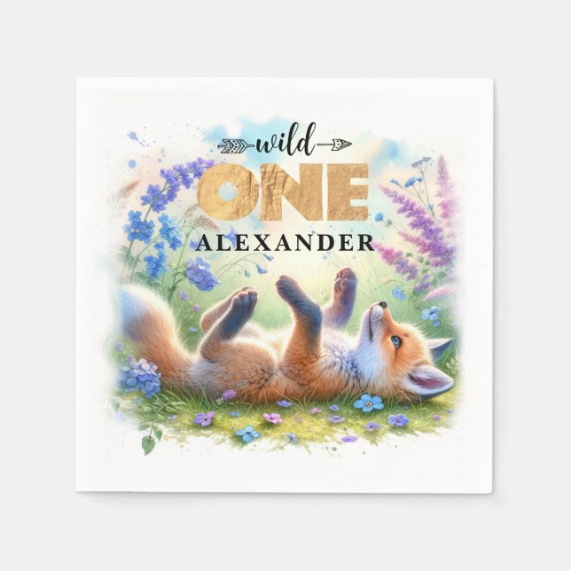 Cute Baby Fox-Vild En födelsedag Pappersservett (Framsidan)