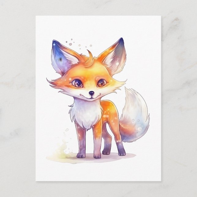 Cute Baby Fox-vykort Vykort (Framsida)
