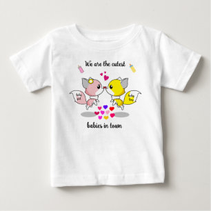 Cute Baby Foxes med färgstarka utskrifter T Shirt