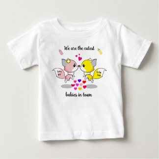 Cute Baby Foxes med färgstarka utskrifter T Shirt