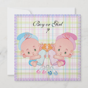 Cute Baby Gender Reveal Party-inbjudan Inbjudningar