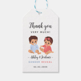 Cute Baby Gender Reveal Tack Märkre Presentetikett
