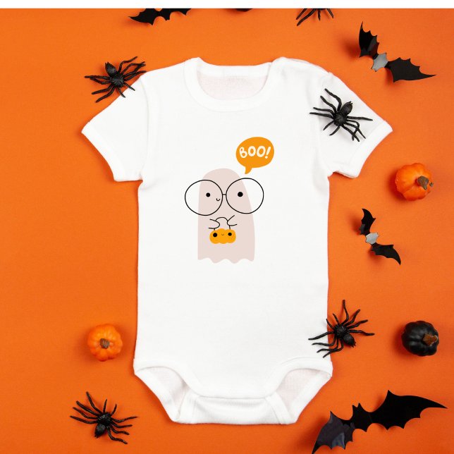 Cute Baby Ghost Halloween Baby Bodykostym T Shirt (Skapare uppladdad)