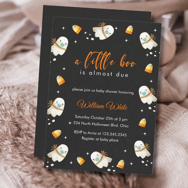 Cute Baby Ghost Halloween Fall Baby Shower Inbjudningar (Cute Baby Ghost Halloween Fall Baby Shower Invitation)