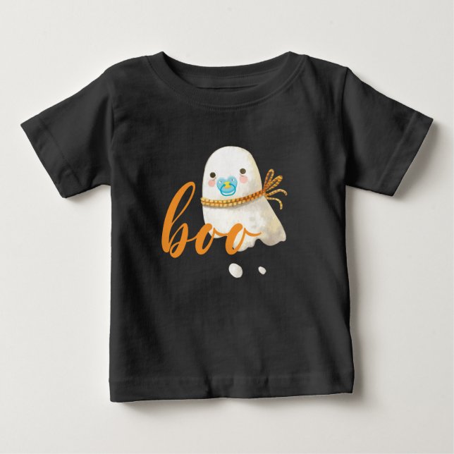 Cute Baby Ghost Nappar Scarf Boo T Shirt (Framsida)