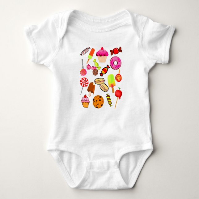 Cute Baby Gift Sweets, Cookies, Candy, Cakes T Shirt (Framsida)