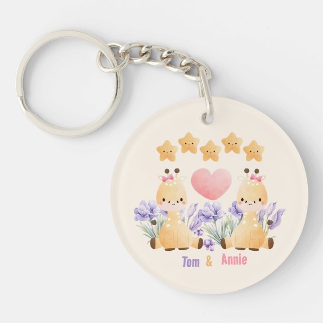 Cute Baby Giraffe Acrylic Keychain (Framsidan)