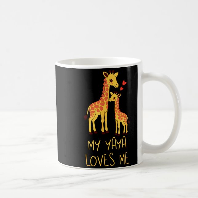 Cute Baby Giraffe And Grandma My Yaya Loves Me  Kaffemugg (Höger)