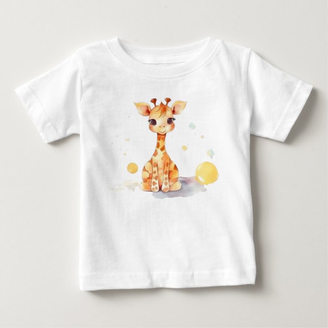 Cute Baby Giraffe Baby T-Shirt (Framsida)