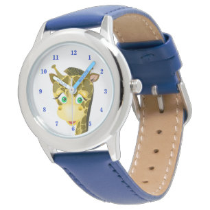 Cute Baby Giraffe - Blue Armbandsur
