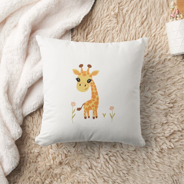 Cute Baby Giraffe Boho Kudde (Filt)