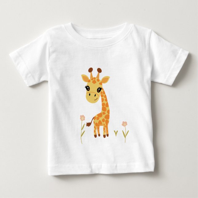 Cute Baby Giraffe Boho T Shirt (Framsida)