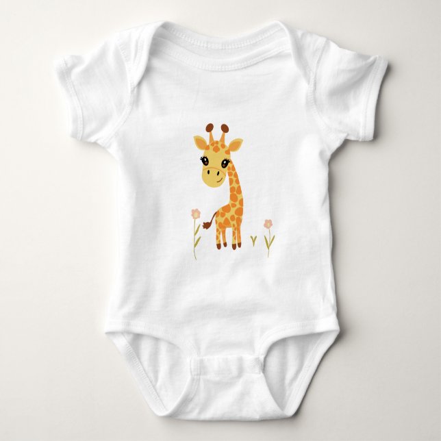 Cute Baby Giraffe Boho T Shirt (Framsida)