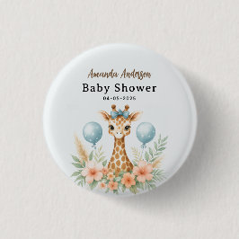 Cute Baby Giraffe Boy Baby Shower | Blue Safari Knapp