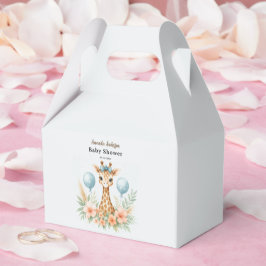 Cute Baby Giraffe Boy Baby Shower | Blue Safari Presentaskar