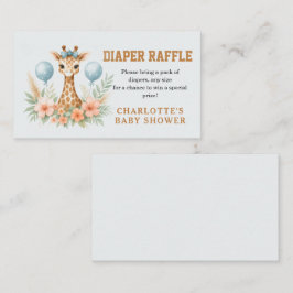 Cute Baby Giraffe Boy Baby Shower | Blue Safari Tilläggskort