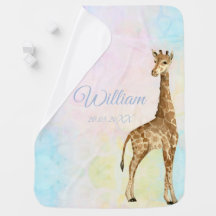 Cute Baby Giraffe Boy Blue eget namn
