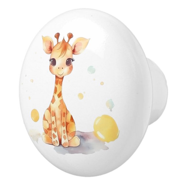 Cute Baby Giraffe Ceramic Knob Knopp (Höger)