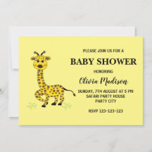 Cute Baby Giraffe Girl Baby Shower