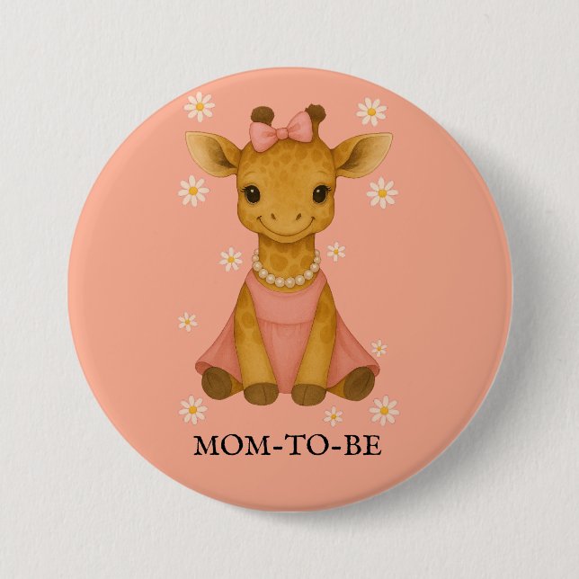 Cute Baby Giraffe in Rosa Girl Mamma ska bli Knapp (Framsida)