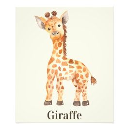 Cute Baby Giraffe Jungle Safari African Animal Fototryck