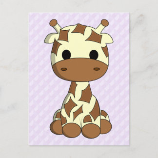 Cute baby giraffe kawaii tecknad-flickor vykort