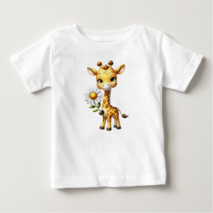 Cute Baby Giraffe med Daisy Flower-88681 T Shirt