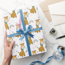 Cute Baby Giraffe med nacke-slips Presentpapper