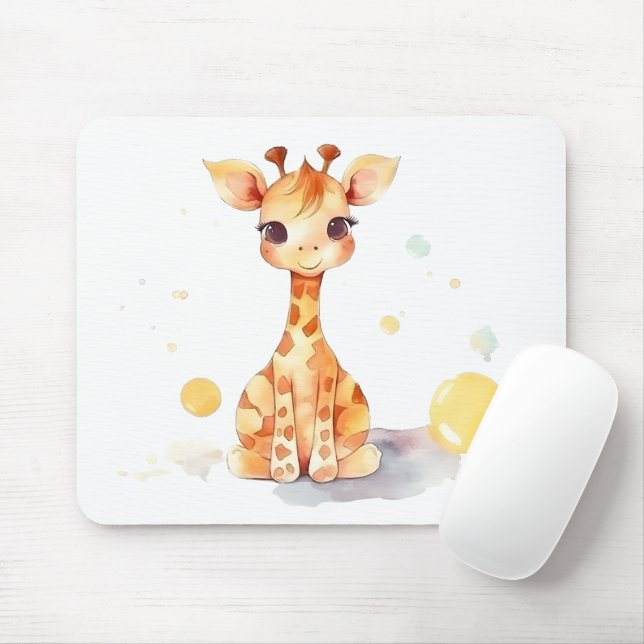 Cute Baby Giraffe Mousepad Musmatta (Med mus)