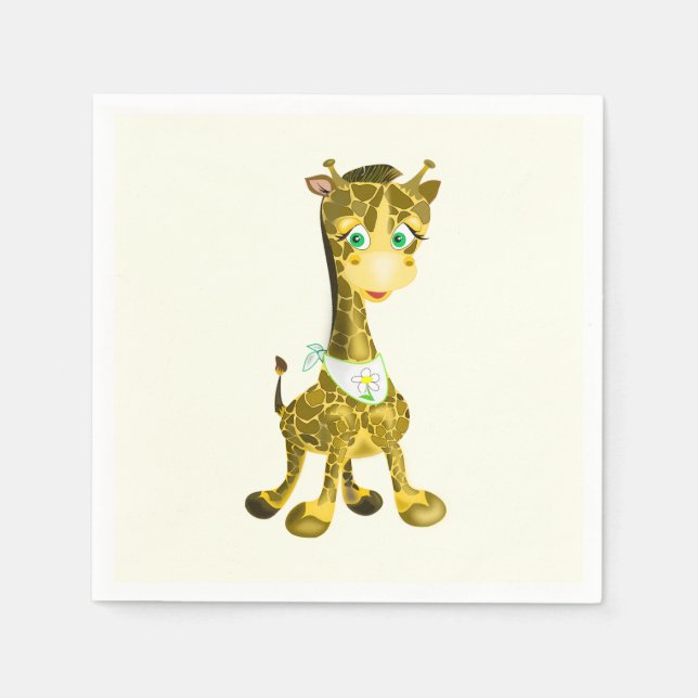 Cute Baby Giraffe Pappersservett (Framsidan)