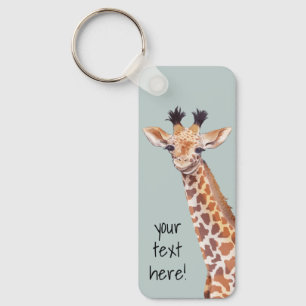 Cute Baby Giraffe Personlig Nyckelring