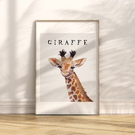 Cute Baby Giraffe Porträtt Kids Poster