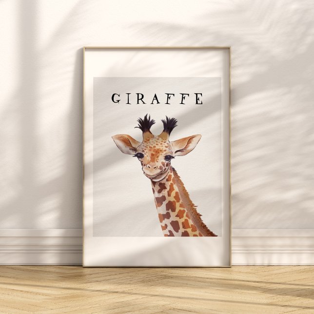 Cute Baby Giraffe Porträtt Kids Poster (Skapare uppladdad)