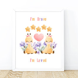 Cute Baby Giraffe Poster | Jag är Modig - jag är ä