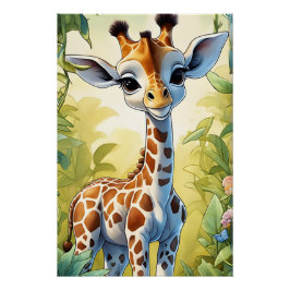 Cute Baby Giraffe Poster Perfect Poster