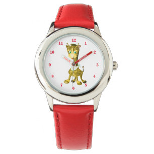 Cute Baby Giraffe - Red Armbandsur