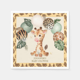 Cute Baby Giraffe Safari Animal Print Pappersservett