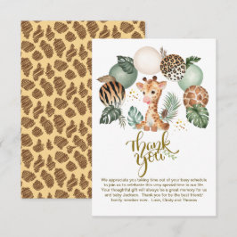 Cute Baby Giraffe Safari Animal Print Tack Kort