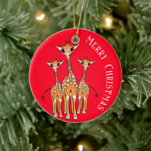 Cute Baby Giraffe, safari-djur Keramic Ornament