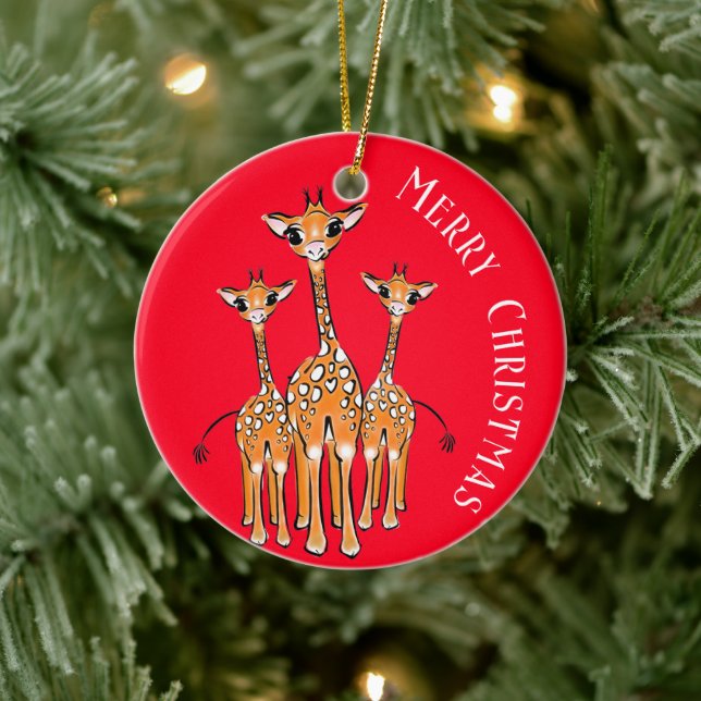Cute Baby Giraffe, safari-djur Keramic Ornament (Träd)
