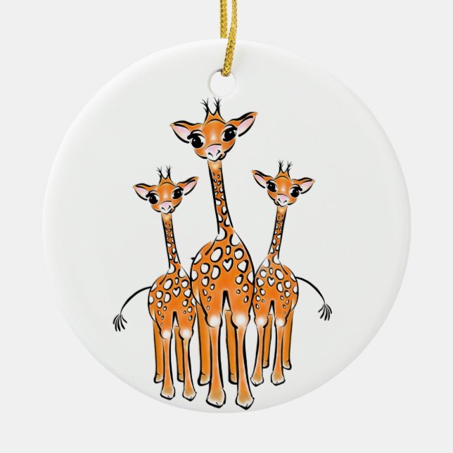 Cute Baby Giraffe, safari-djur Keramic Ornament (Framsidan)