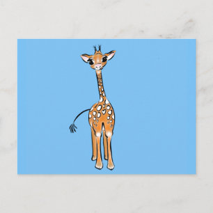 Cute Baby Giraffe, safari-djur Vykort