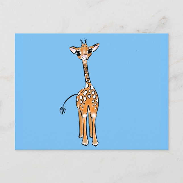 Cute Baby Giraffe, safari-djur Vykort (Framsida)