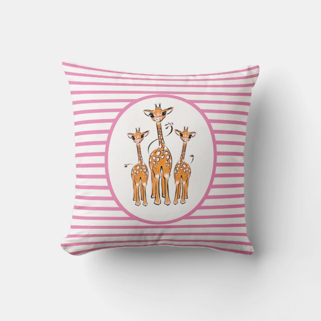 Cute Baby Giraffe, safaridjur Dekorativ kudde (Framsida)